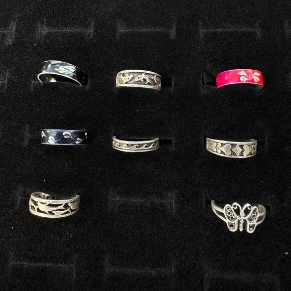 Lot of 8 Vintage Sterling Silver Toe Rings - Picture 1 of 5